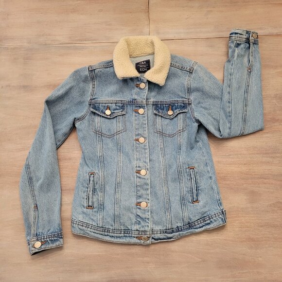 C&A Basic Denim Collection Women’s Jean Jacket Size Small Blue Casual - Picture 1 of 9
